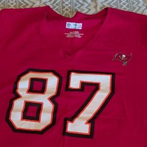 Women's V-Neck #87 Bucs Gronk Jersey Tee - Xxl